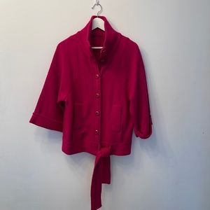 Boucle wool hot pink dolman jacket